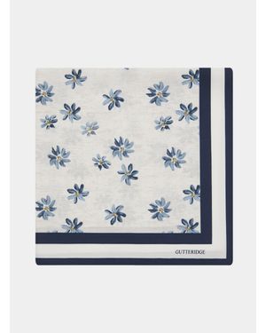 Gutteridge Foulard De Seda Con Estampado Floral, Talla - Azul