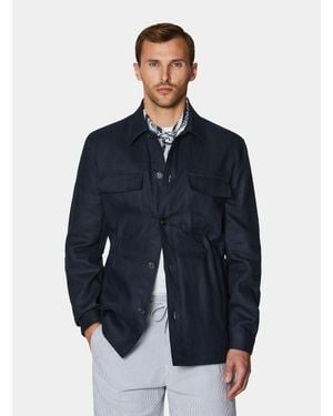 Gutteridge Hemdjacke Aus Reinem Leinen Mit Kordelzug - Blau