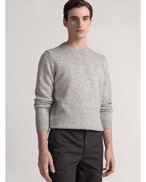 Gutteridge Punto De Lana Shetland Con Cuello Redondo - Gris