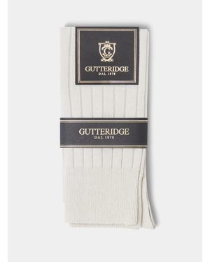 Gutteridge Gerippte Socken Mit Stickerei - Weiß