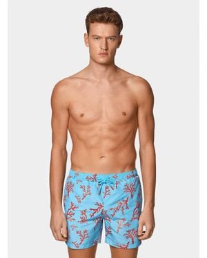 Gutteridge Maillot De Bain Imprimé Corail - Bleu
