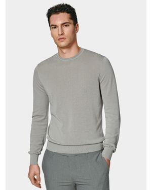 Gutteridge Pullover Mit Rundhalsausschnitt Aus Baumwolle Und Seide - Grau