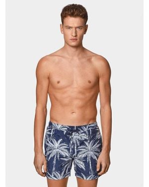 Gutteridge Maillot De Bain Imprimé Palmier - Bleu