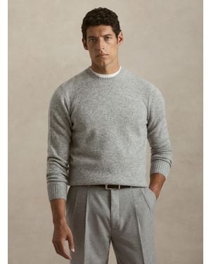 Gutteridge Punto De Cuello Redondo De Pura Lana De Shetland - Gris