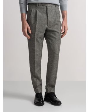 Gutteridge Pantalón Con Pinzas Estampadas En Mezcla De Lana - Gris
