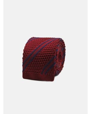 Gutteridge Knitted diagonal stripes tie - Rot