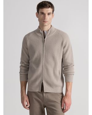 Gutteridge Raglan-Strickjacke Aus Merinowolle Mit Reißverschluss - Grau