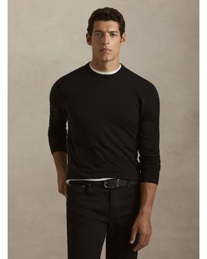 Gutteridge Pull Col Rond En Coton, Soie Et Cachemire - Noir