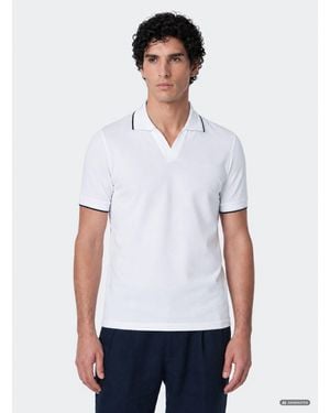 Gutteridge Gt01 Knopfloses Stretch-Piqué-Poloshirt - Weiß
