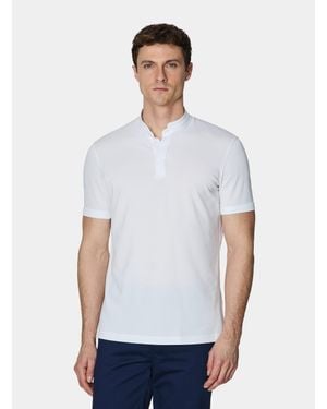 Gutteridge Polohemd Mit Stehkragen Aus Stretch-Baumwollmischung - Weiß