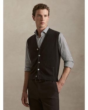 Gutteridge Strickweste Aus Wollmix Mit Knöpfen - Braun