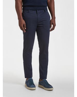 Gutteridge Pantalón Chino De Sarga Elástica Teñida En Prenda, Talla - Azul