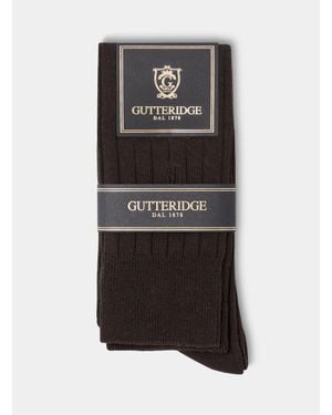 Gutteridge Chaussettes Côtelées Avec Broderie - Noir