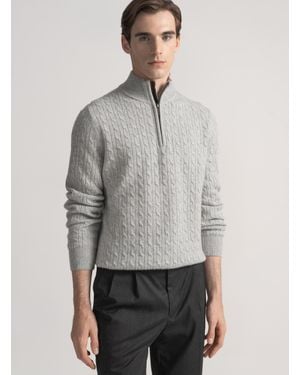 Gutteridge Tricot En Laine De Cachemire Et Col Roulé - Gris