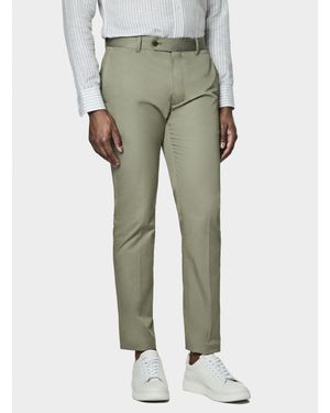 Gutteridge Pantalón Chino Slim Fit De Sarga Ligera, Talla - Verde