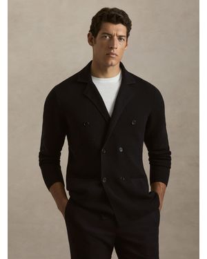 Gutteridge Chaqueta De Punto De Doble Botonadura De Lana Merina - Negro