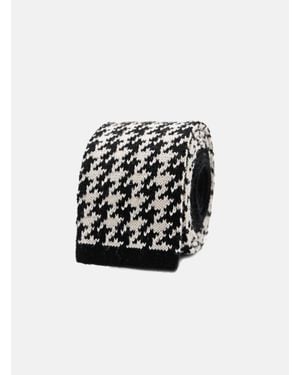 Gutteridge Corbata De Punto De Lana Pied De Poule, Talla - Negro