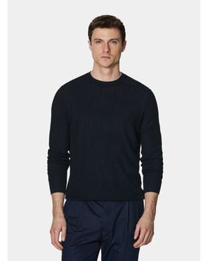 Gutteridge Rundhals-Rippstrickpullover Aus Reinem Leinen - Blau