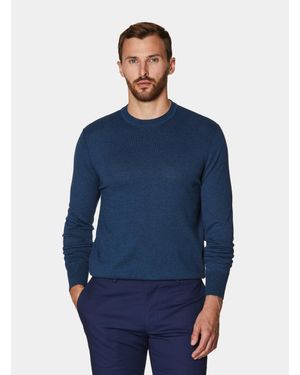 Gutteridge Rundhals-Pullover Aus Baumwolle, Seide Und Kaschmir - Blau
