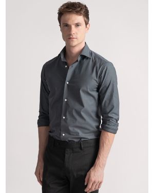 Gutteridge Camisa De Popelín De Algodón Elástico - Gris