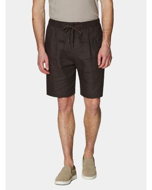 Gutteridge Bermudas De Lino Con Cordón Ajustable - Negro