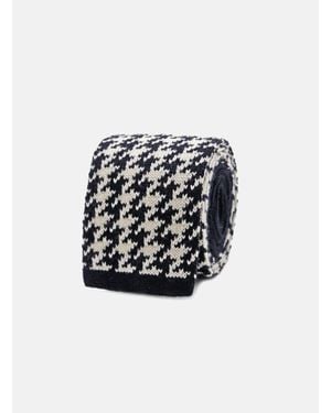 Gutteridge Corbata De Punto De Lana Pied De Poule, Talla - Negro