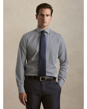 Gutteridge Camisa De Rayas En Popelín De Algodón - Gris