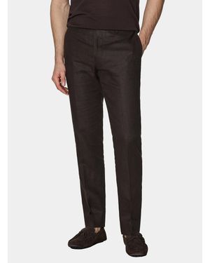Gutteridge Pantalones De Traje De Lino Puro - Negro