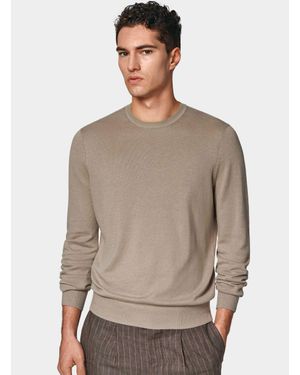 Gutteridge Pullover Mit Rundhalsausschnitt Aus Baumwolle, Seide Und Kaschmir - Grau