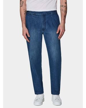 Gutteridge Lockere Hose Mit Bundfalten Aus Chambray-Baumwolle - Blau