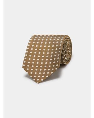 Gutteridge Polka Dot Seidenkrawatte - Weiß