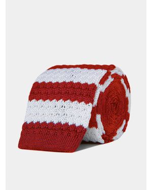 Gutteridge Gestreifte Strickkrawatte - Rot