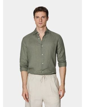 Gutteridge Camisa De Lino Puro - Verde