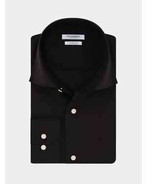 Gutteridge Camisa De Popelín De Algodón Elástico - Negro