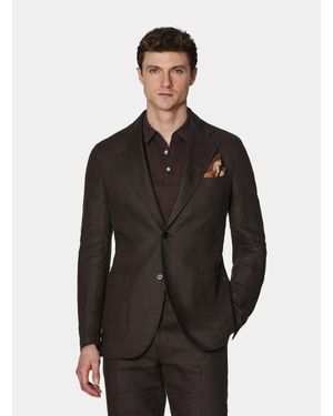 Gutteridge Americana De Traje De Puro Lino - Negro