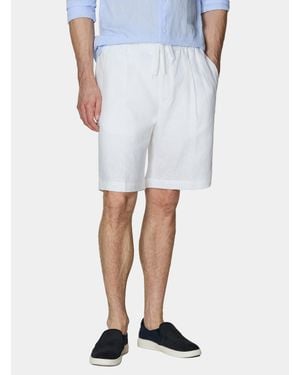 Gutteridge Bermudas De Lino Con Cordón Ajustable - Blanco