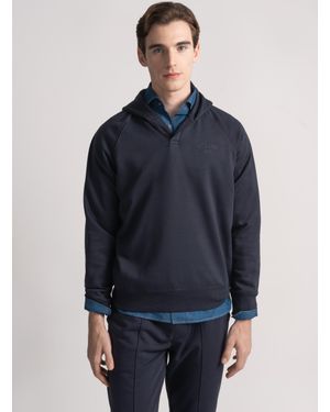 Gutteridge Sudadera Con Capucha Gt01 En Mezcla De Algodón - Azul