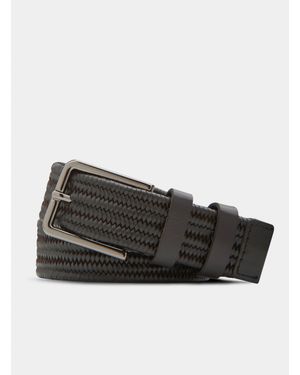 Gutteridge Stretch-Gürtel Aus Gewebtem Leder - Schwarz