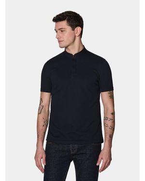 Gutteridge Polohemd Mit Stehkragen Aus Stretch-Baumwollmischung - Blau