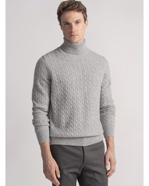 Gutteridge Hochgeschlossener Pullover Mit Kaschmirwollborte - Grau