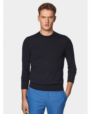 Gutteridge Pullover Mit Rundhalsausschnitt Aus Baumwolle, Seide Und Kaschmir - Blau