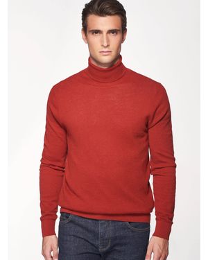 Gutteridge Rollkragenpullover aus baumwolle und kaschmir mit reissnähten - Rot