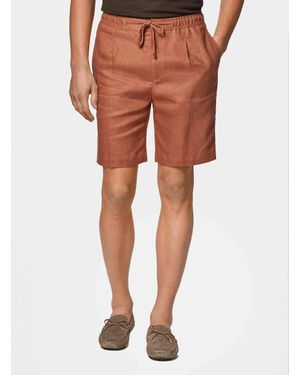Gutteridge Bermudashorts Aus Reinem Leinen Mit Gummiband - Orange