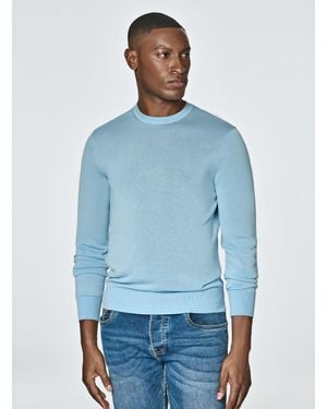 Gutteridge Pullover Mit Rundhalsausschnitt Aus Baumwolle Und Seide - Blau