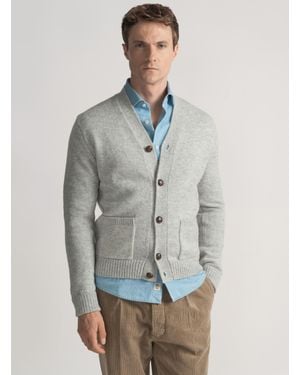Gutteridge Strickjacke Aus Shetlandwolle - Grau