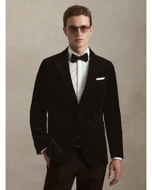 Gutteridge Americana De Esmoquin Para Traje De Terciopelo - Negro