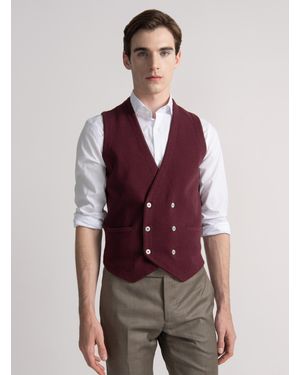 Gutteridge Gilet En Coton Et Cachemire À Double Boutonnage - Rouge