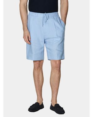 Gutteridge Bermudas De Lino Con Cordón Ajustable - Azul