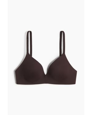 H&M Soutien-Gorge Paddé Sans Armatures En Microfibre - Marron