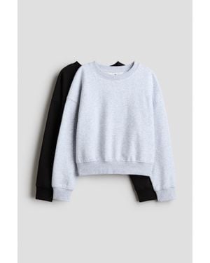H&M Lot De 2 Sweats À L'Intérieur Brossé - Bleu